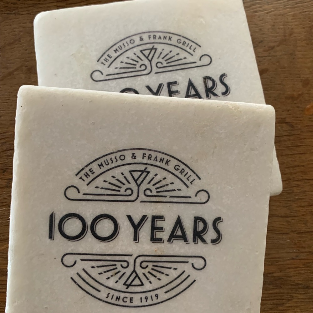 White Marble Musso and Frank coaster
